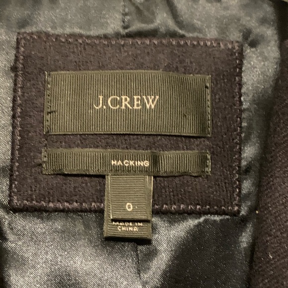 JCrew navy wool jacket with ivory piping - Picture 3 of 4